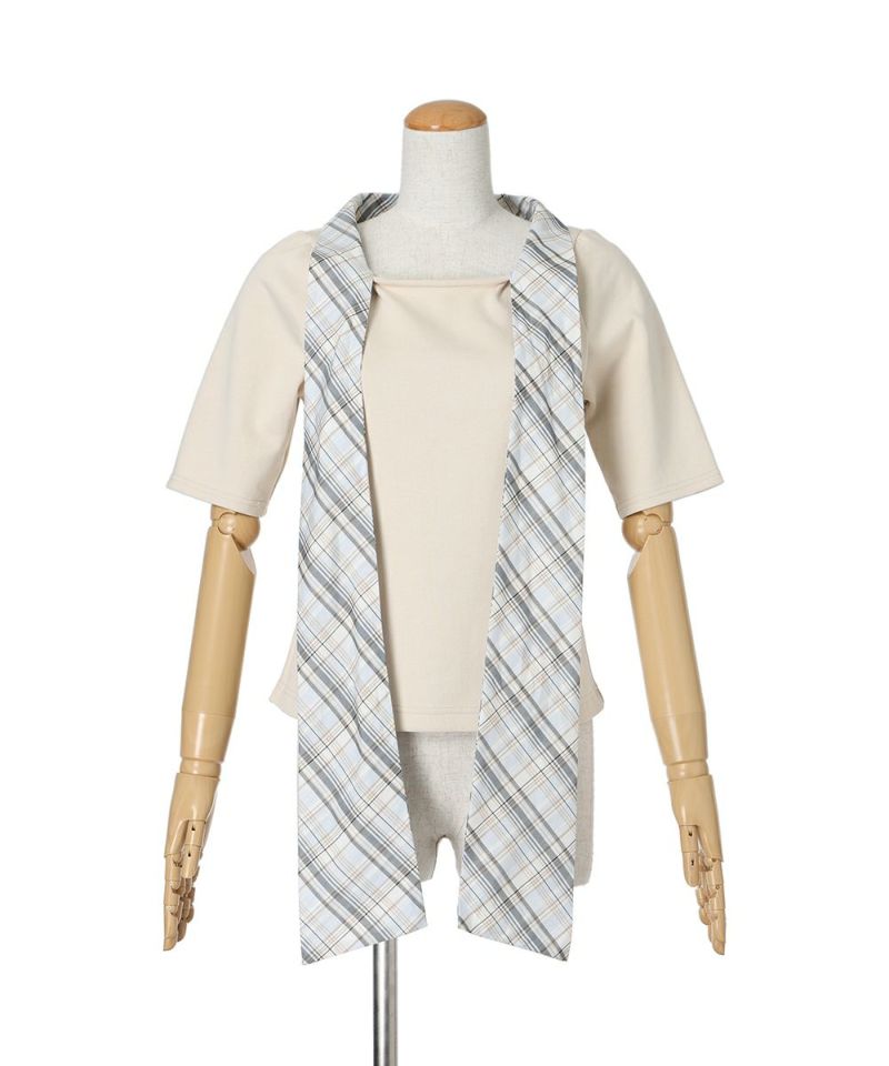 Ribbon untied (light blue×white)