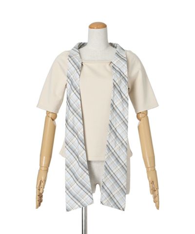 Ribbon untied (light blue×white)