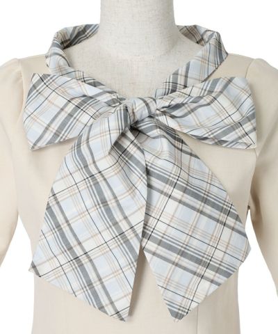 Ribbon tie-up (light blue×white)