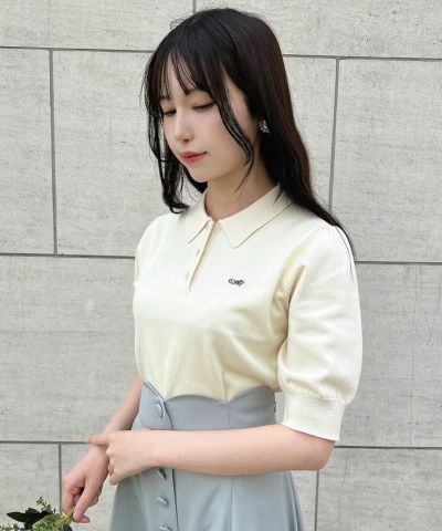 AN logo embroidered knit polo/an another angelus [53BJ07h003]