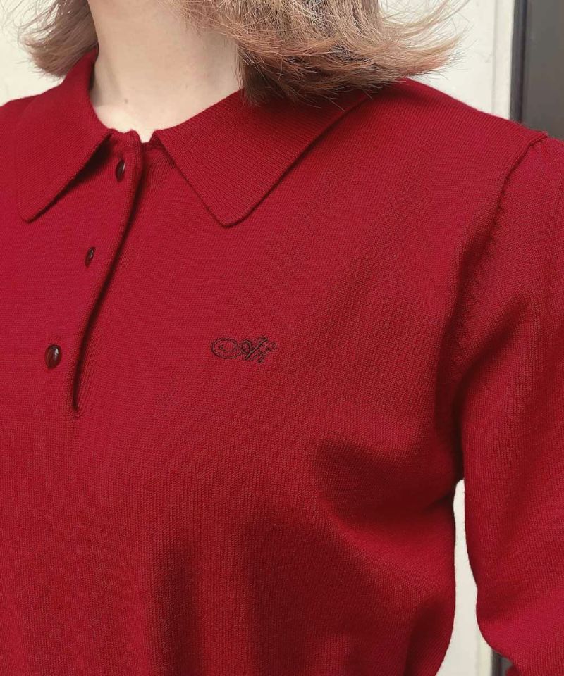 ANロゴ刺繍ニットポロ/an another angelus [53BJ07h003] | F