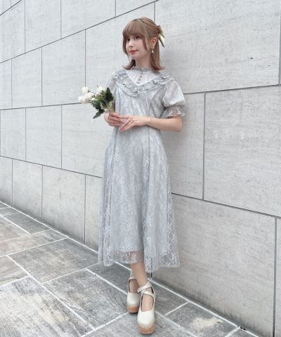 York frill all-lace dress/F i.n.t [53AE02h009]