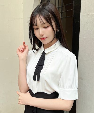 5/4 sleeve blouse with multiple ribbon ties/an another angelus [54BF02h009]