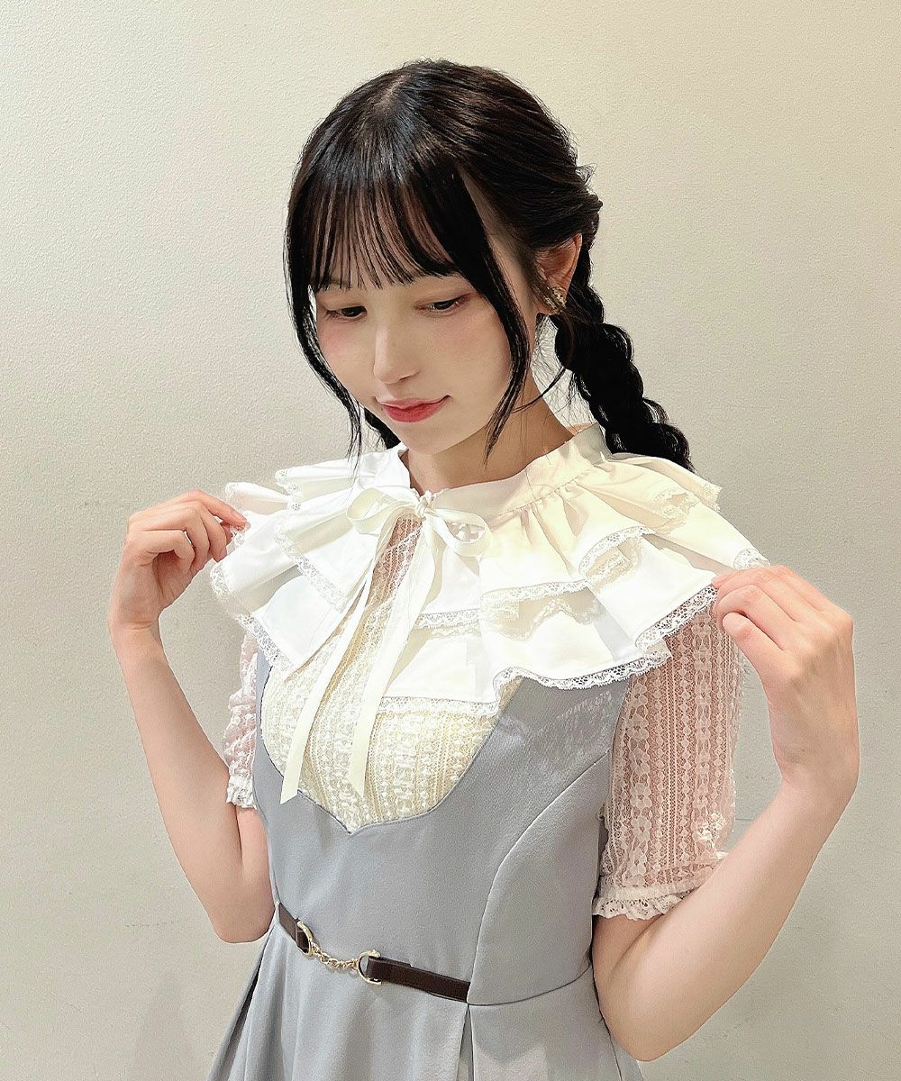 ストライプレース5分袖トップス/F&A [53CI01h002] | F i.n.t公式通販  