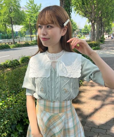 花刺繍カットワークつけ衿/F i.n.t [54AB18a010]