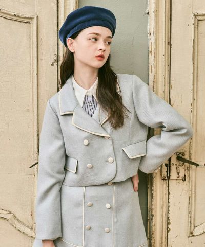 Piping tweed jacket/F i.n.t [53AD01j006]