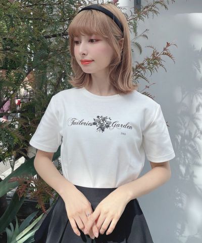 Bouquet logo print T-shirt/an another angelus [53BI02g002]
