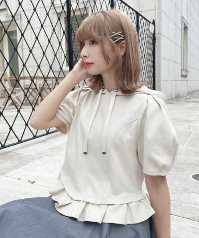 【2buy10%OFF】コルセット切替パーカー/F i.n.t [54AI02g015]