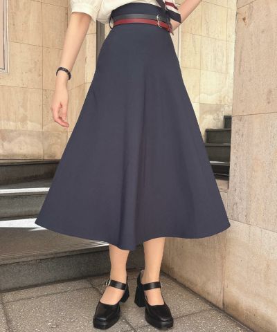 [Pre-order] Double Belt Summer Tweed Flared Skirt/an another angelus [54BG02p011] [Expected to arrive in mid-May]