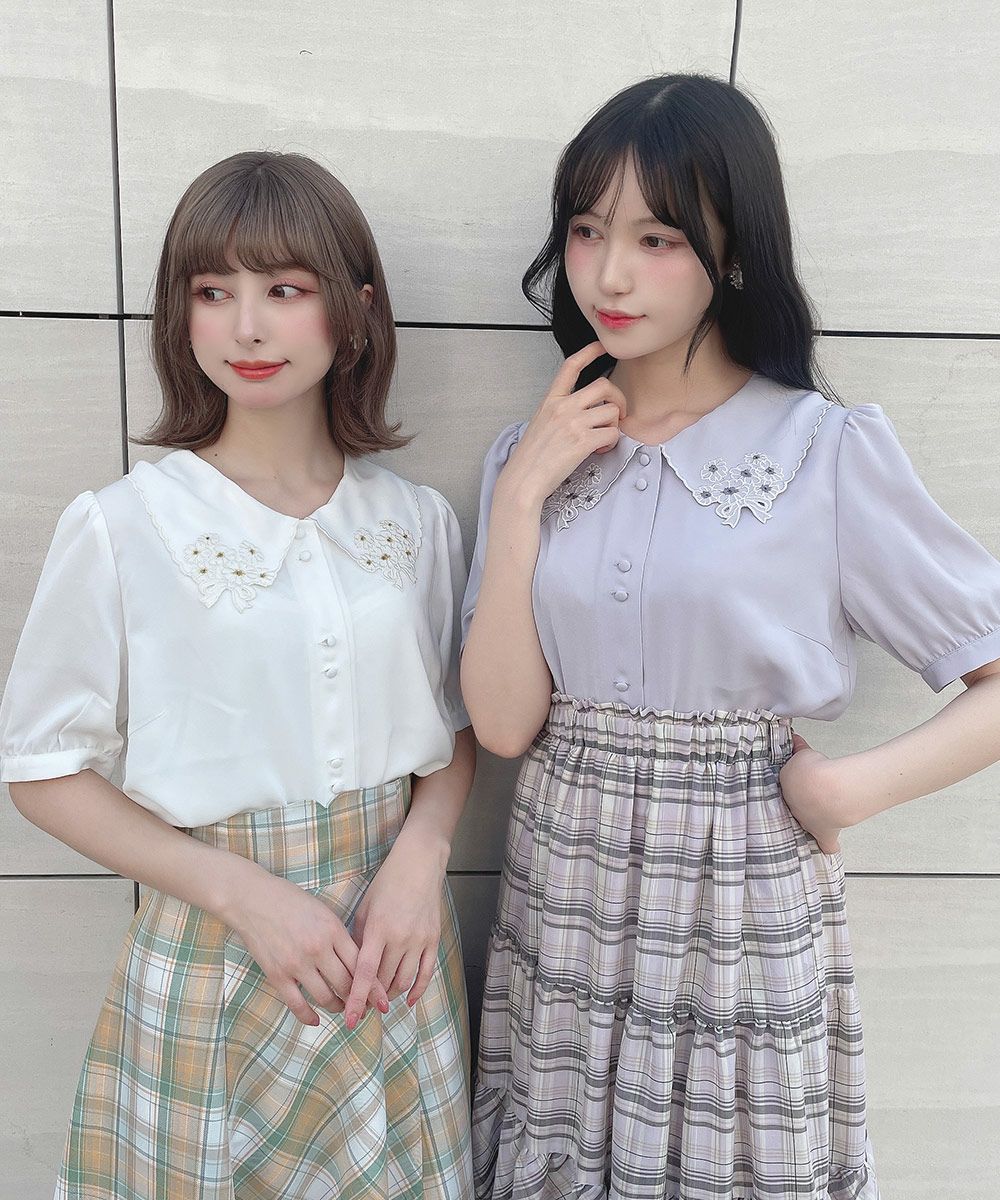 左：off white / 152cm, 右：lavender gray / 157cm