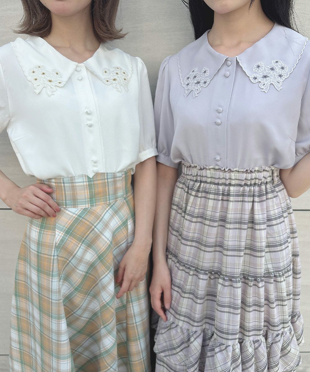 左：off white / 152cm, 右：lavender gray / 157cm