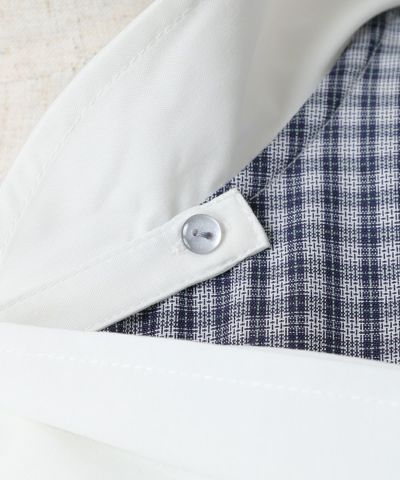 Ribbon button up (navy x whirl)