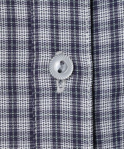 Button up (navy×whirte)