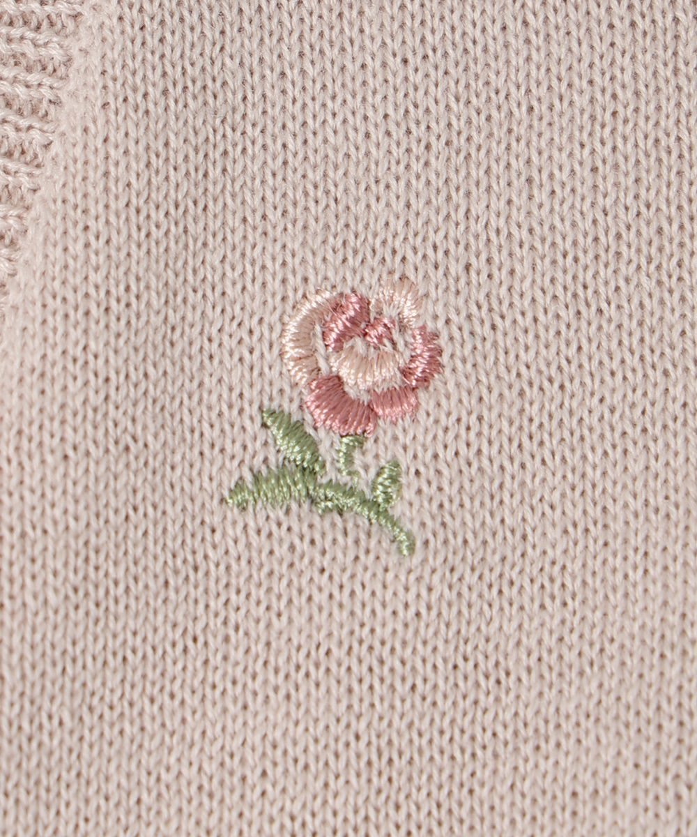 刺繍 (pink beige)