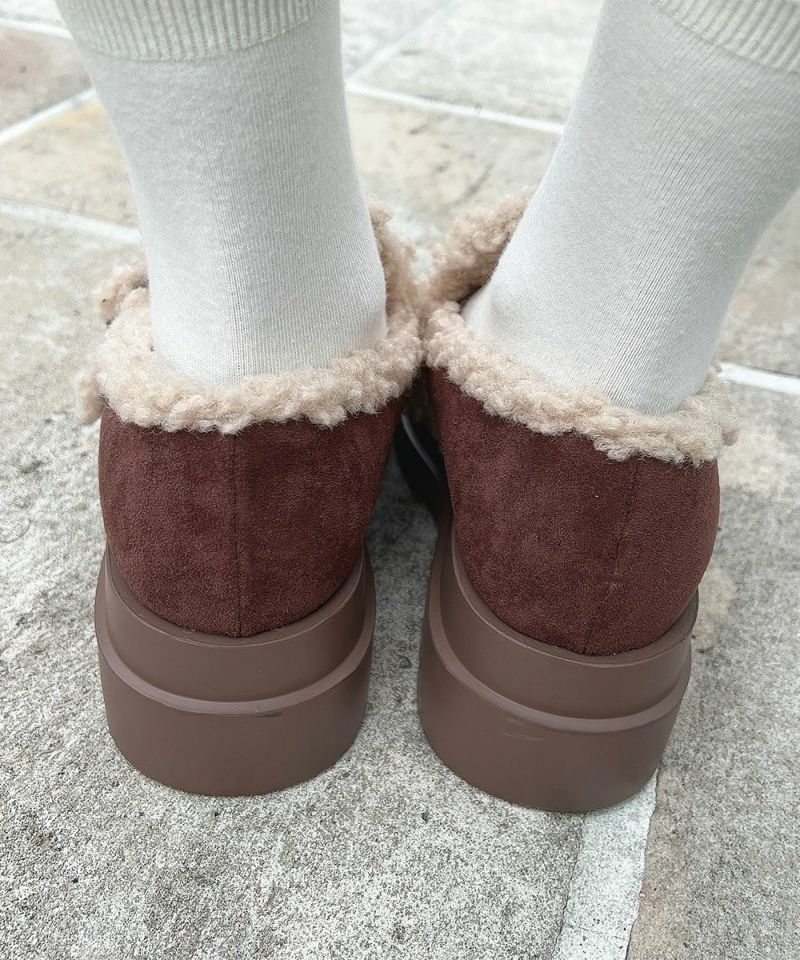 ベルト使いフェイクムートンシューズ/F i.n.t [55AA01c003] | F i.n.t