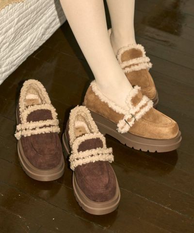 [Pre-order] Faux Shearling Shoes with Belt / F i.n.t [55AA01c003] [Expected arrival: Late September]