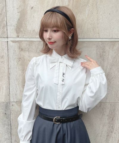 ■【ご予約】タイ付きロングポイントカラーシャツ/F i.n.t [55AF01j003][9月中旬入荷予定]【2025秋】