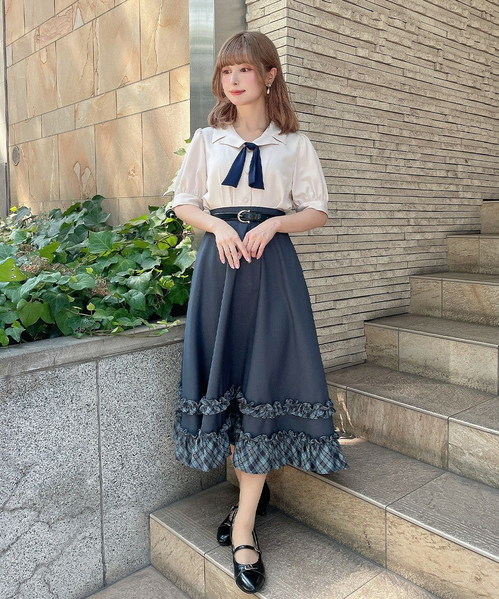 navy×blue / 152cm / ベルトアレンジ