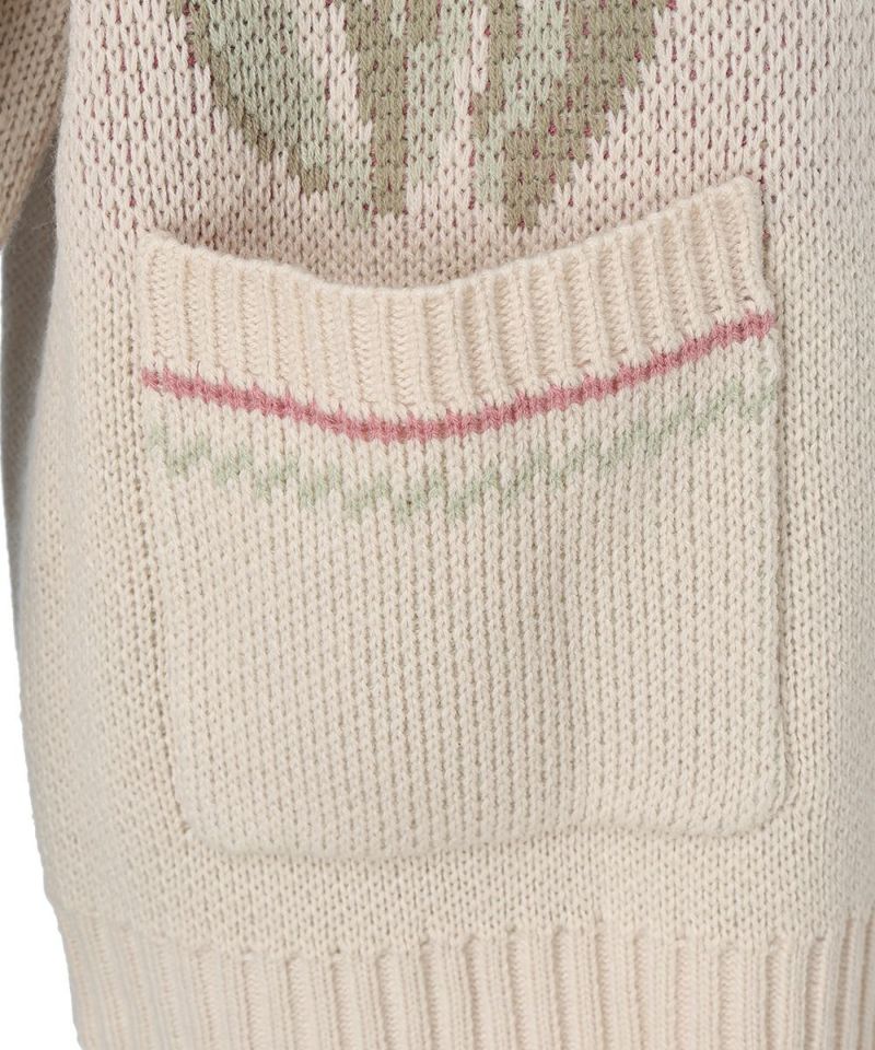 チューリップポット柄ニットカーディガン/F i.n.t [55AJ04j002] | F