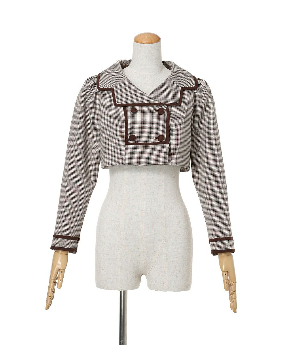 ジャケット (beige×brown)