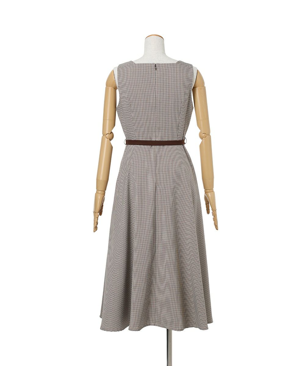 バック/ジャンパースカート (beige×brown)