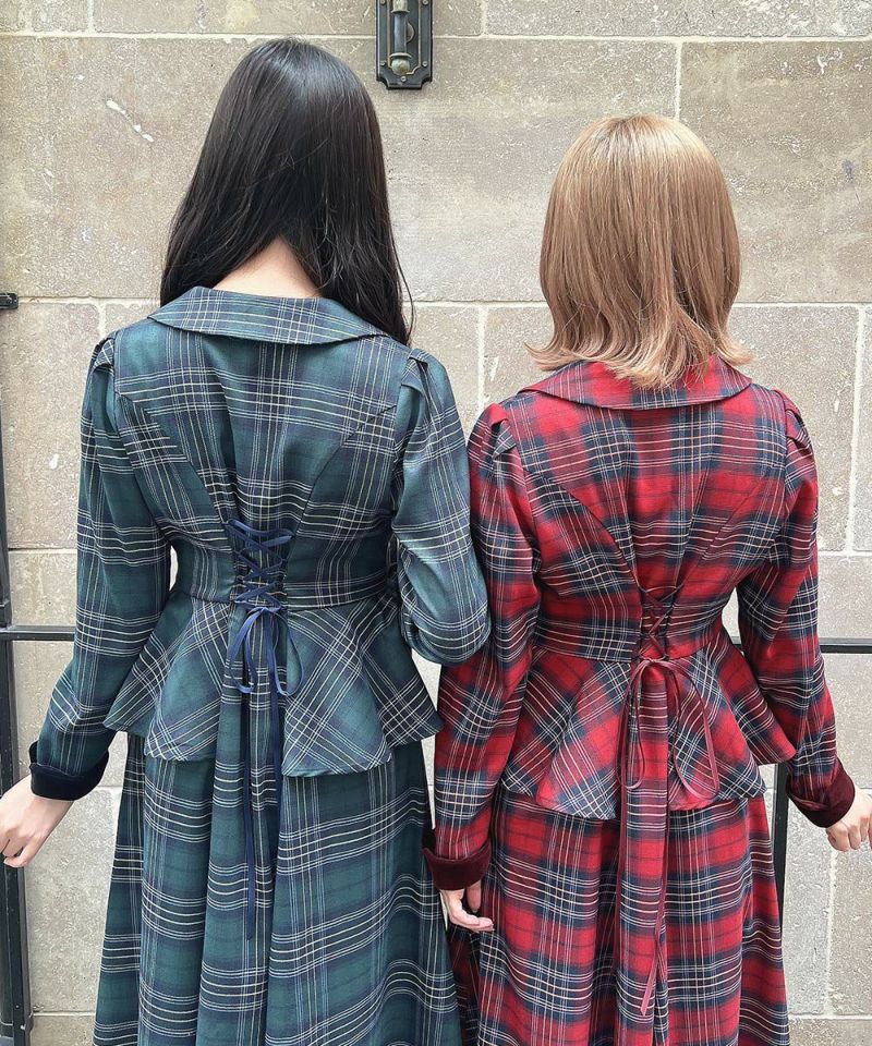 左：green×navy / 157cm, 右：bordeaux×navy / 152cm