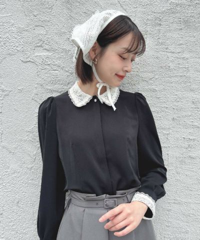 ■【Pre-order】Clerical lace collar shirt/an another angelus [55BF01j006][Expected to arrive in mid-September]【2025 Autumn】