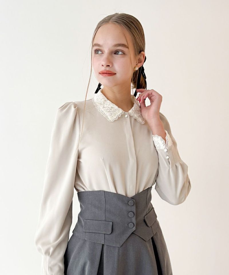 クレリックレース衿シャツ/an another angelus [55BF01j006] | F i.n.t