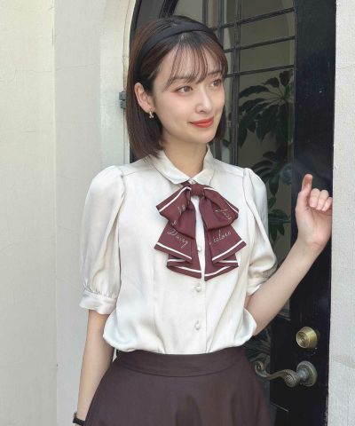 ■ [Pre-order] Scarf-style ruffled ribbon tie blouse/an another angelus [55BF02h002][Expected to arrive in mid-August] [Fall 2025]