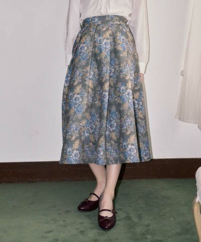 [Pre-order] Gobelin Print Tucked Skirt / an another angelus [55BG02p003] [Arriving late September]