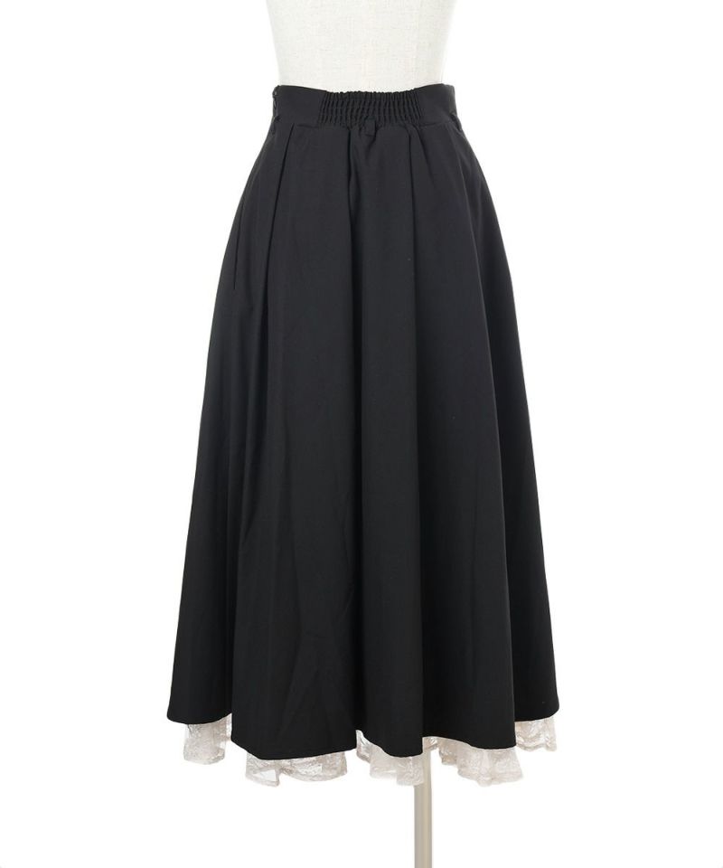 レースレイヤードタックフレアースカート/an another angelus