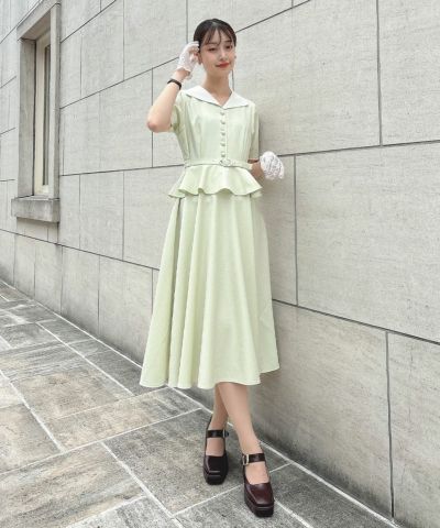 [Pre-order] Cleric Peplum Dress/an another angelus [54BE02g007] [Expected to arrive in late June]