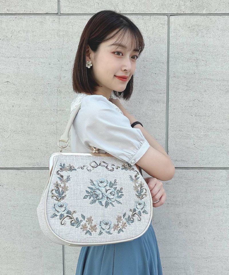 ローズ刺繍トートバッグ/ an another angelus ローズ刺繍トートバッグ/an another angelus [54BC01a007] | F