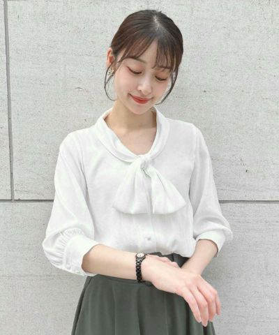 Shawl collar bowtie blouse / an another angelus [54BF02i013]