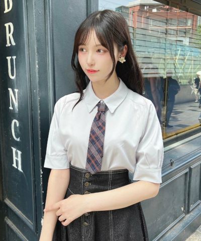 Tartan check shirt with tie/F i.n.t [55AF01h005]