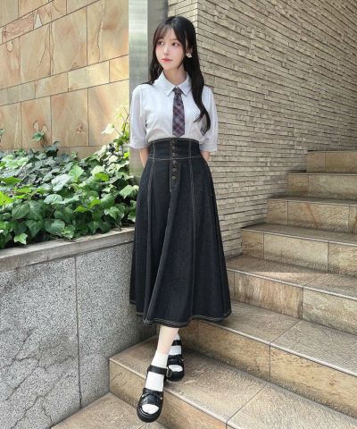 gray×navy / 157cm