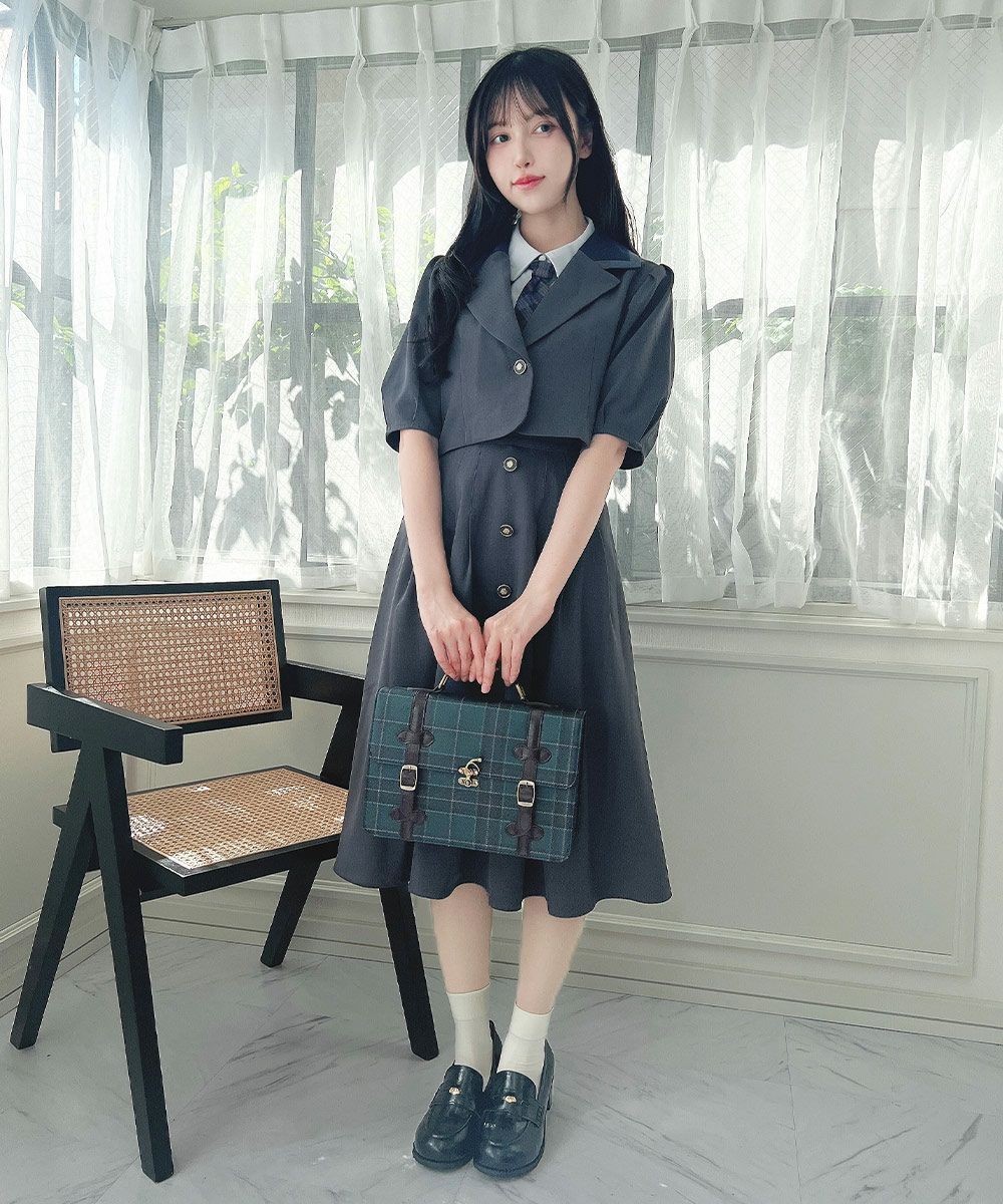 gray×navy / 157cm