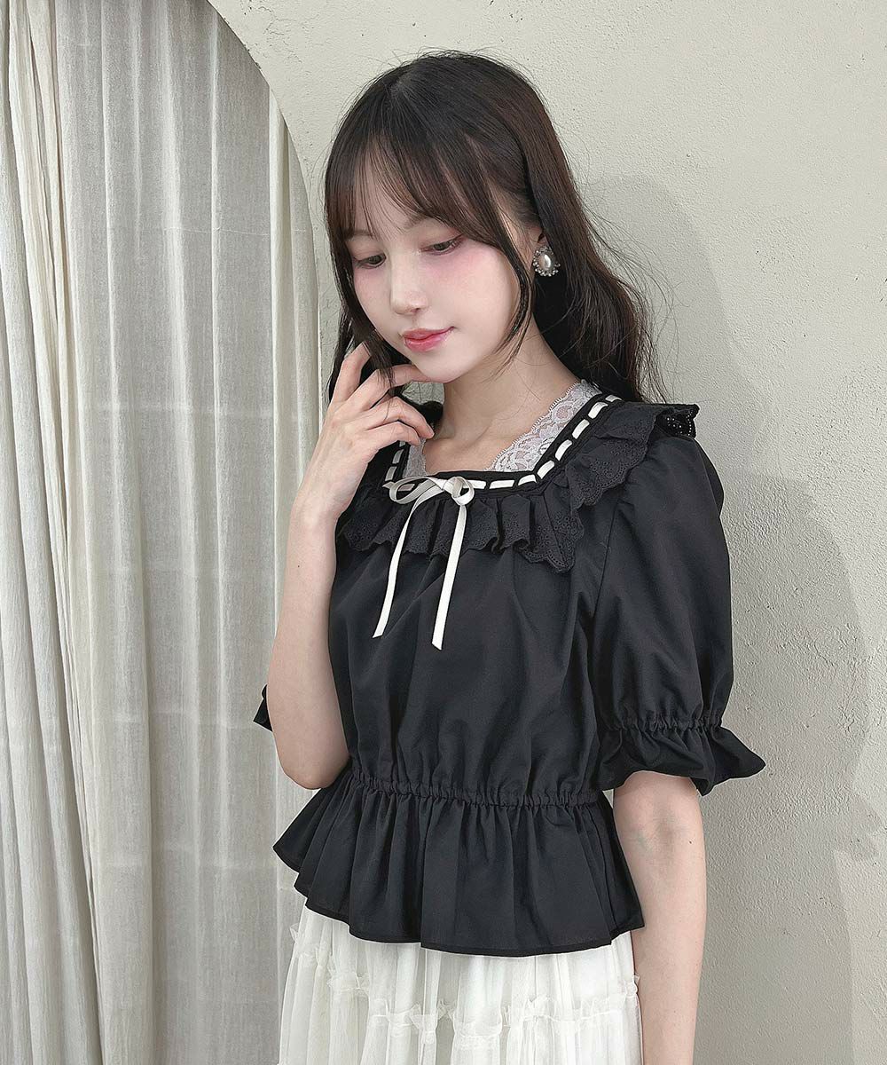 black / 157cm /レースインナーとのレイヤード