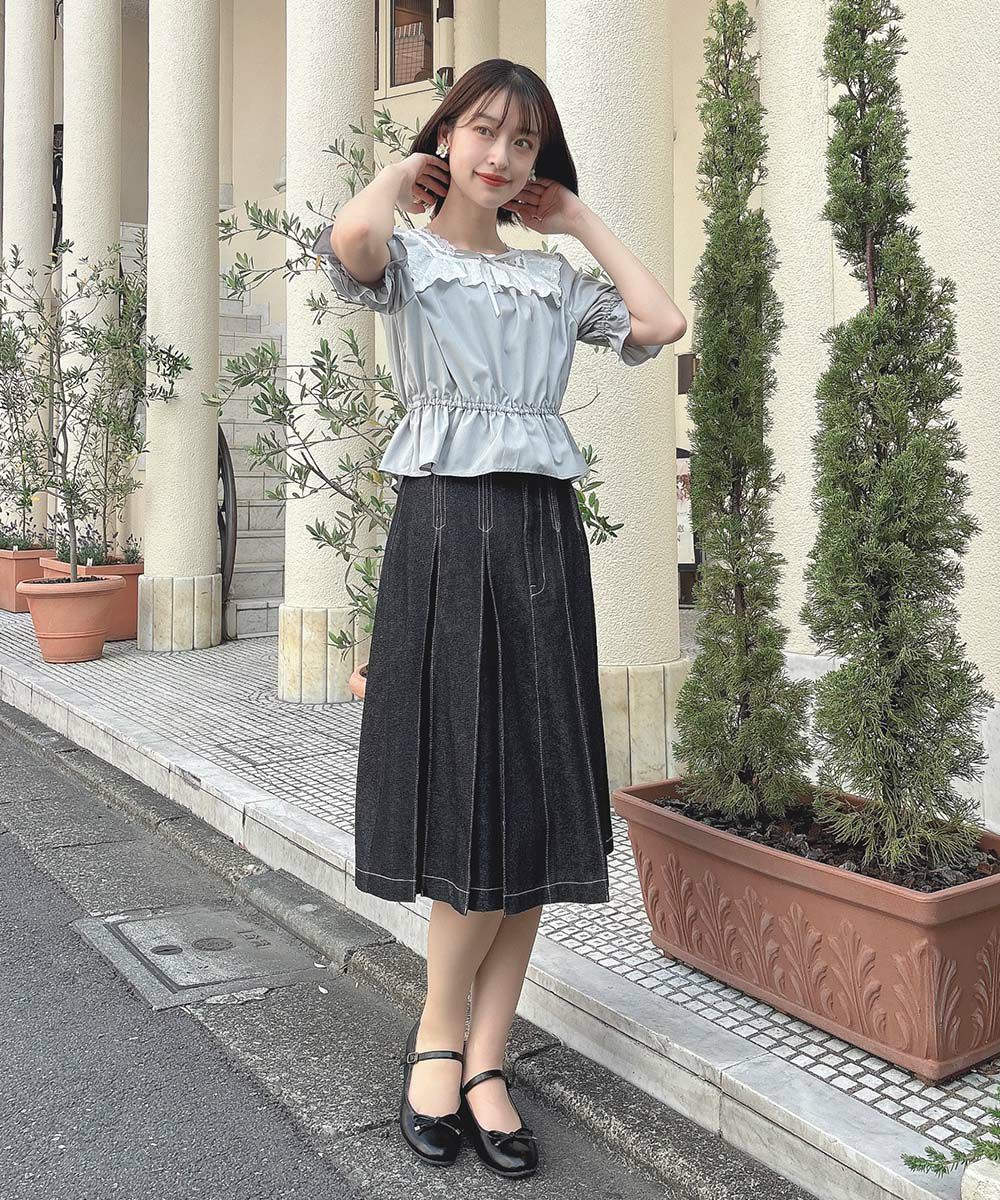 blue gray / 165cm / レースインナーとのレイヤード