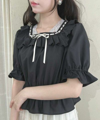 black / 157cm / Layered with lace innerwear