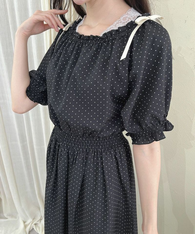 black×white / 157cm / Layered with lace inner