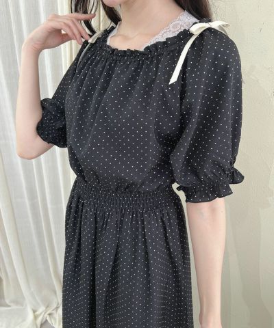 black×white / 157cm / Layered with lace inner