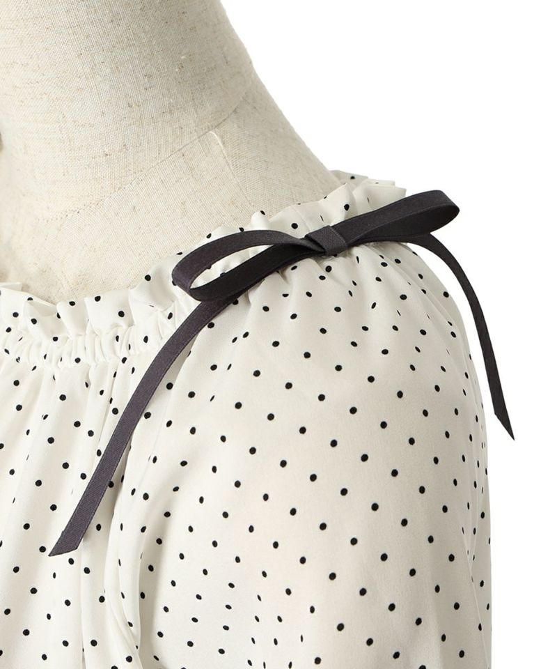 Shoulder ribbon (off white×black)