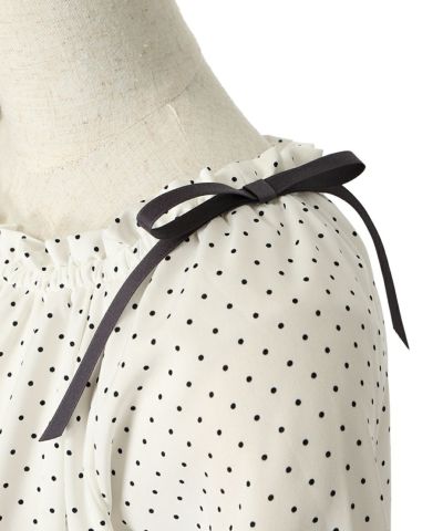 Shoulder ribbon (off white×black)