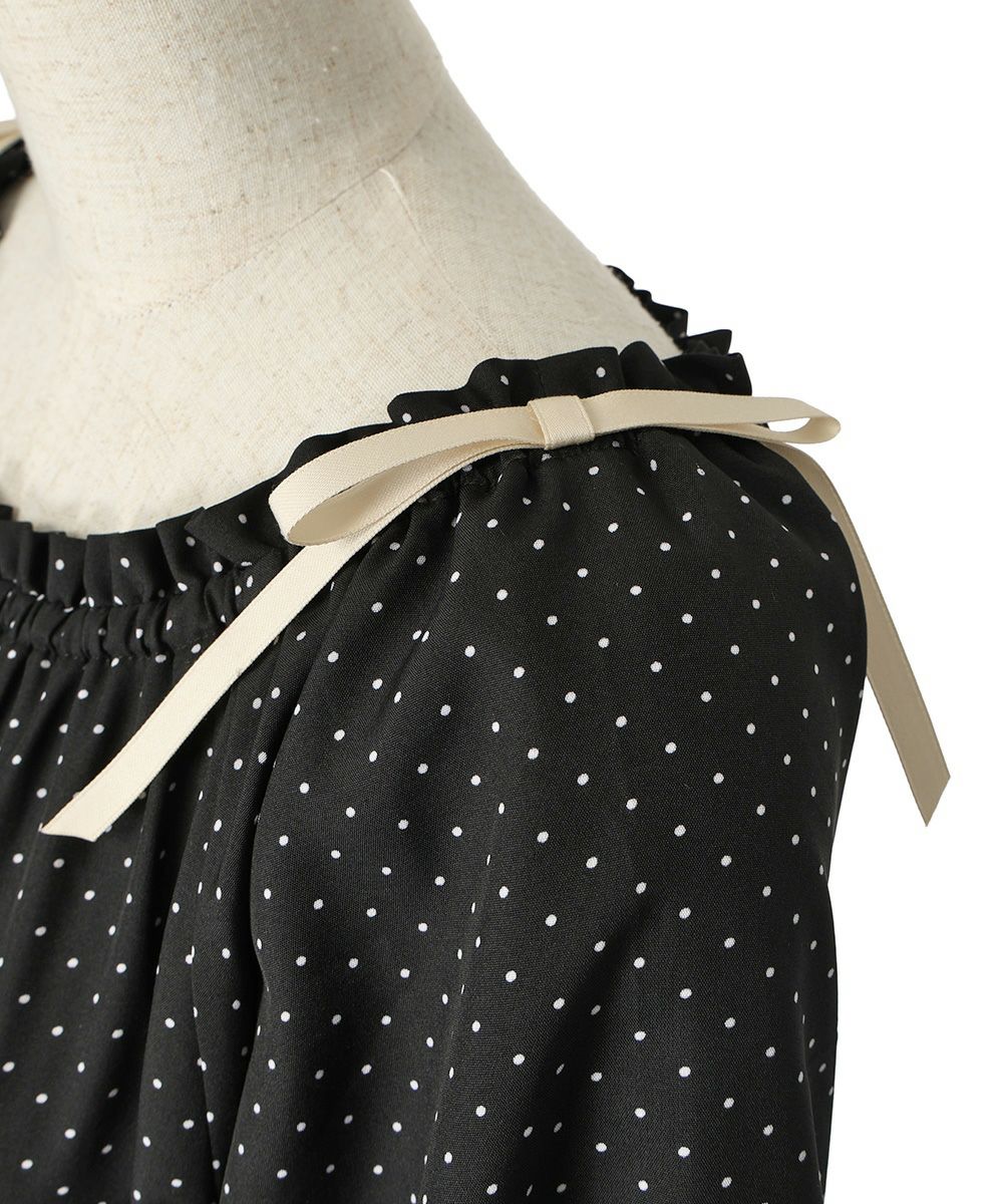 肩リボン (black×white)