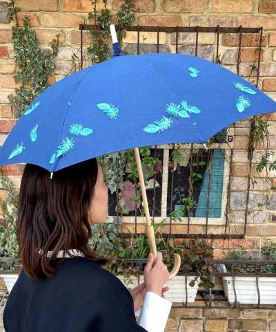 [Special order item] Parasol FuwaFuwa Hane Navy x Blue/Onouchi Shoten [OS0019]