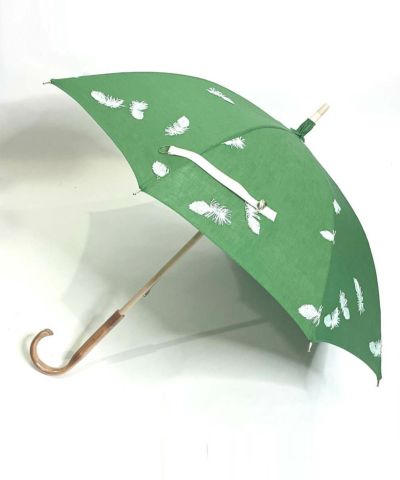 【EC・店舗共通】日傘 ふわふわhane グリーン×白/小野内商店 [OS0023]