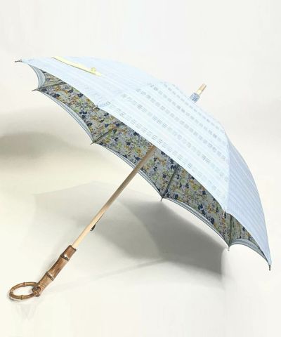 [お取り寄せ品] 日傘 二重張り emb lineスカイ×サックスフラワー/小野内商店 [OS0029]