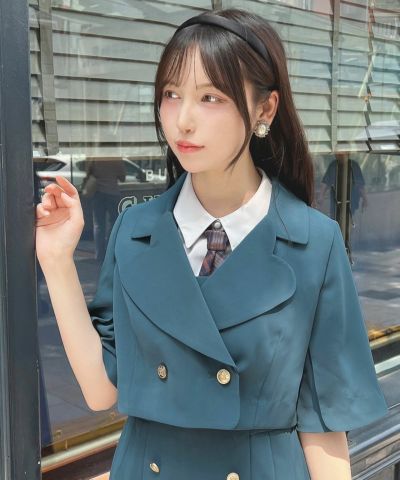 [Pre-order] Heart Lapel Cape Sleeve Jacket / F i.n.t [55AD01h004] [Expected to arrive in early August]