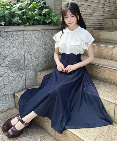 an another angelus ブラウス スカート 2点 an another angelus 上下2点セット Blue an another angelus - Fi.n.t